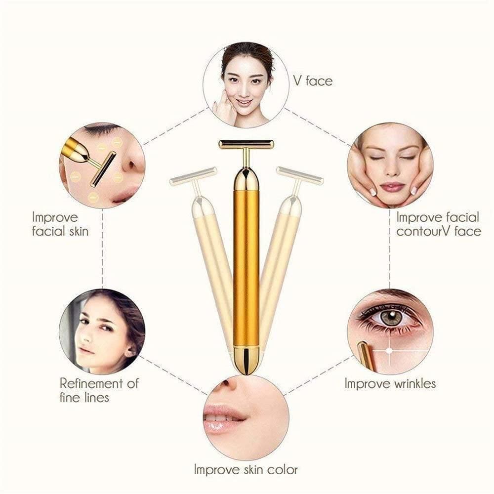 🔥  🔥 HOT SALE 🔥 24K Gold Electric Facial Massage Roller 🌟50% OFF🌟🌟