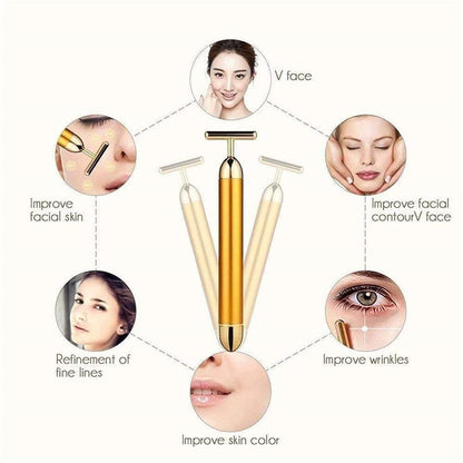🔥  🔥 HOT SALE 🔥 24K Gold Electric Facial Massage Roller 🌟50% OFF🌟🌟