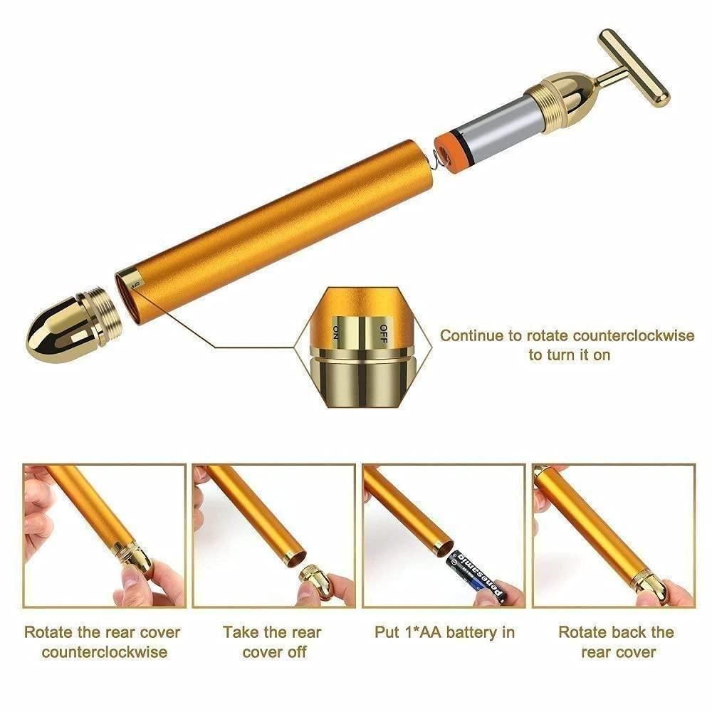 🔥  🔥 HOT SALE 🔥 24K Gold Electric Facial Massage Roller 🌟50% OFF🌟🌟