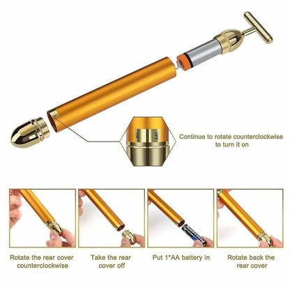 🔥  🔥 HOT SALE 🔥 24K Gold Electric Facial Massage Roller 🌟50% OFF🌟🌟